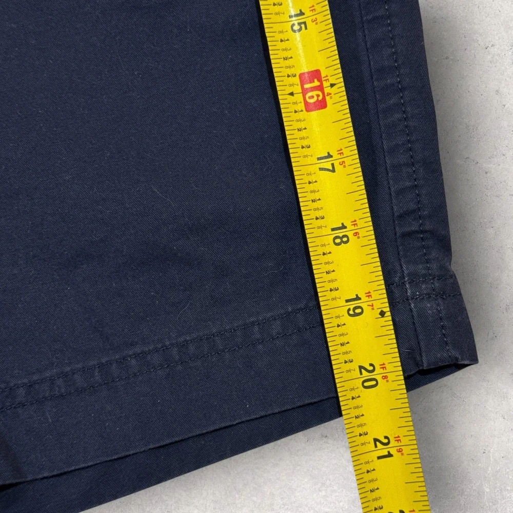 Dockers Chino Shorts Mens 36 Navy Blue Flat Front Cotton Preppy Casual